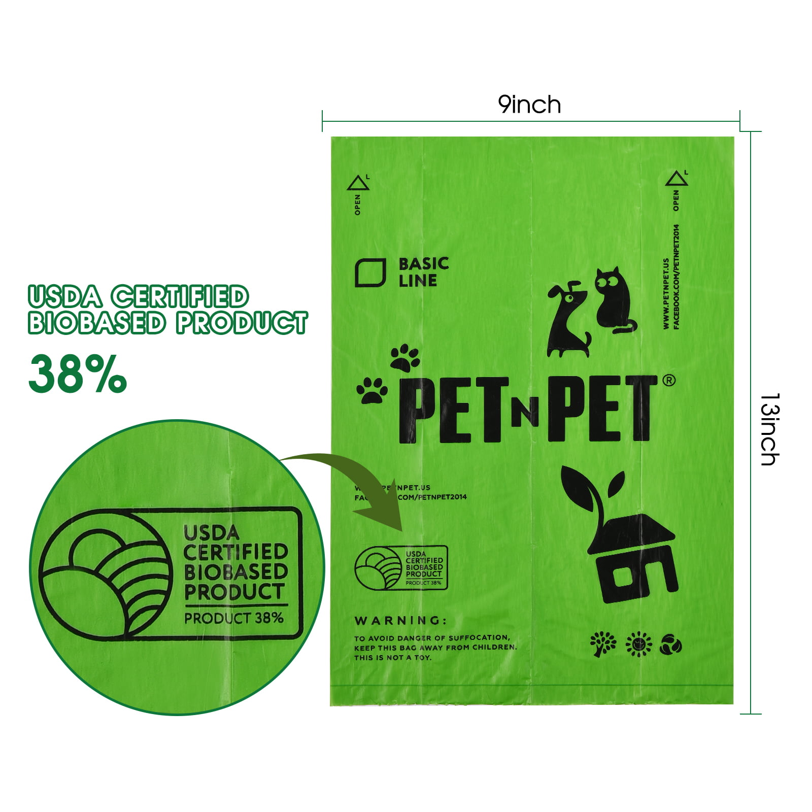 Bags on Board Dog Poop Bags 9 x 12 Inches 60 Count – Benson's Pet Center
