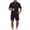 Black, variant on 2 PC Outfit Set for Men Collared Short Sleeve Button Down Shirt and Drawstring Shorts Casual Summer Ribbed Outfit Sets Green S