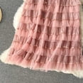 thumbnail image 6 of Women's High Waisted Maxi Tiered Skirt Multi Layered Ruffle Mesh Tulle A-Line Tutu Skirt Flowy Elegant Boho Style Skirt Formal Party Evening Wedding Guest Apparel, 6 of 9