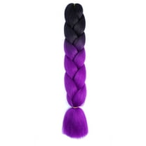 XmhyTop 6-Pack 100g Each 24-Inch Premium Heat-Resistant Synthetic Braiding Hair, Versatile for Twist & Crochet Braids, Women's Hair Extensions，Black to Purple