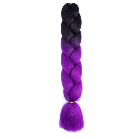 XmhyTop 6-Pack 100g Each 24-Inch Premium Heat-Resistant Synthetic Braiding Hair, Versatile for Twist & Crochet Braids, Women's Hair Extensions，Black to Purple
