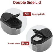 Signora Ware Spice Jars 9.5 oz Airtight Plastic Black Salt & Pepper Shakers 2 Pack