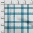 thumbnail image 2 of oneOone Cotton Jersey Teal Blue Fabric Tartan Dress Material Fabric Print Fabric By The Yard 58 Inch Wide, 2 of 4