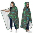 thumbnail image 2 of Wearable Blanket,DarkGray Cartoon Crocodiles Pattern Hooded Wearable Flannel Blanket for Adults & Teens,Winter Poncho Shawl Wrap Cape Cozy Anti-Pill,60"x80", 2 of 5