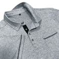 thumbnail image 5 of Dwellite Men's Casual Polo Shirts Short Sleeve Collared Button T-Shirt Basic Summer Golf Blouses with Pocket Light Gray XL, 5 of 5