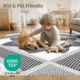 thumbnail image 4 of ODIKA 4'x6' Black White Halftone Gradient Geometric Washable Area Rug Contemporary Dotted Pattern with Central Circle Non-Slip, Chair-Friendly, Flatwoven for Home Office, Under Desk, 4 of 7