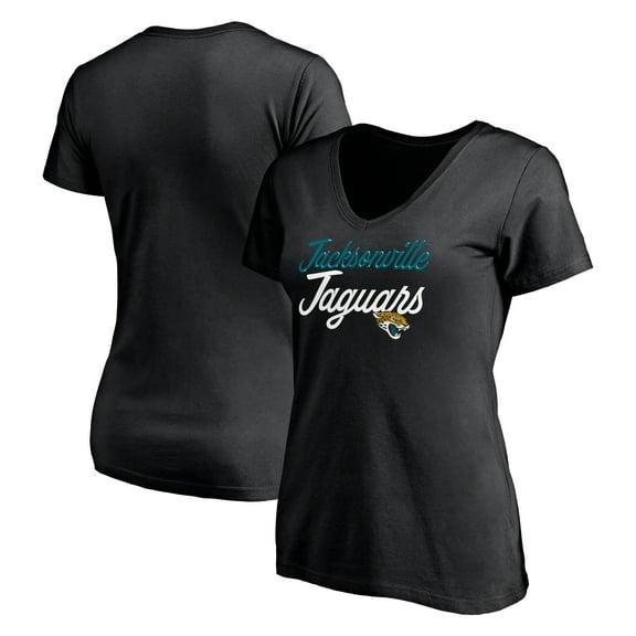 Women's Black Jacksonville Jaguars Long Stride V-Neck T-Shirt
