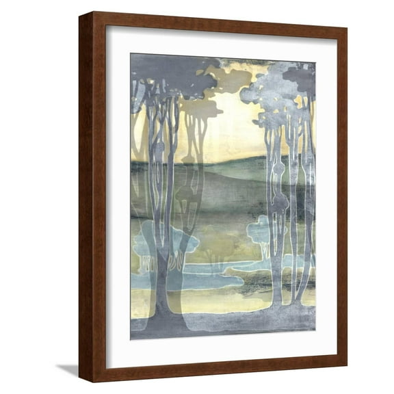 Art.com Non-Embellished Nouveau Landscape I Art Print by Jennifer Goldberger, Brown Frame Wall Art, 17" x 21"