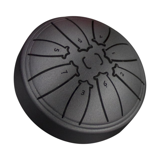 Tambour à Languette en Acier au Carbone 8 Tons, 4 Pouces Compact Creux, Design Léger Portable, pour Méditation Voyage, Instrument Rythmique Portable, Construction en Acier, pour, Ihhxbz / Noir