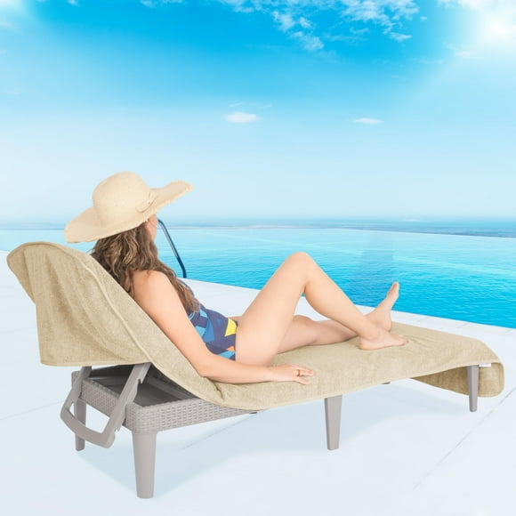 Funda para Chaise Lounge Americana de Lino Suave 86x32cm Beige Terry