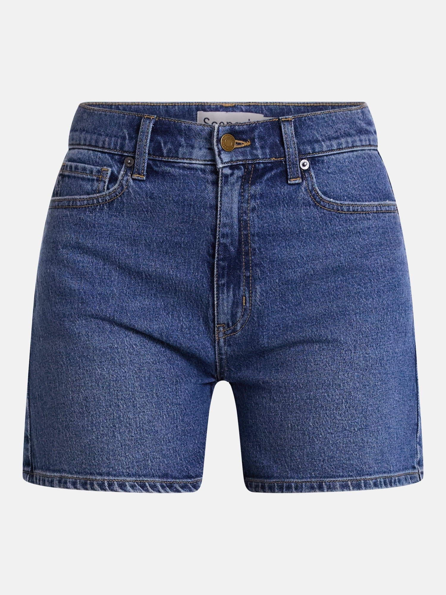 Scenario Women's High Rise A-Line Denim Shorts, 5" Inseam, Sizes 0-20
