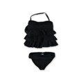 thumbnail image 1 of Bandeau de 2 piezas con pliegues en niveles Island Escape para mujer negro 10, 1 of 2