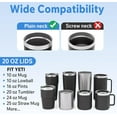 thumbnail image 3 of 4Pcs Black-20 oz Tumbler Lids for Yeti, 2 Pcs Replacement Magnetic Spill-Resistant Lids for Yeti 20 oz Tumbler, 10 oz Mug, 10 oz Lowball with Magnetic Slider Switch, 3 of 6