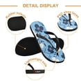 thumbnail image 3 of Unisex Comfort Flip Flops Summer Thong Sandals Non Slip Soles Flip Flop for Beach, Pool, and Daily Wear White and Navy Blue Flowers XL, 3 of 8