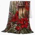 thumbnail image 2 of Northern Cardinal Winter Lantern Scene Festive Serene, Festive Holiday Scene, Warm Flannel Blanket for Cabin and Lodge, Art Lovers Housewarming Gift, Festive Home Decor, 2 of 9