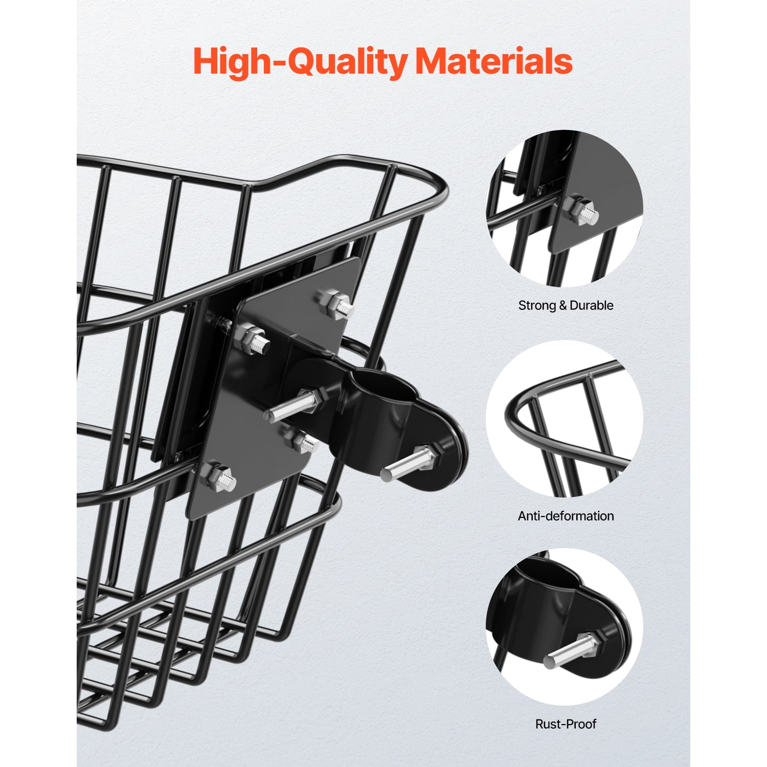 KFFKFF Primary Bike Basket, Electric Scooter Holder with Secure Attachment - Holds up to 20 lbs, Constructed from Robust Steel, Appropriate for Kids' Bicycles/Adult Cycles