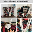 thumbnail image 3 of Bolso de playa Bolsos de playa Bolsos de mano para mujer Bolso de mano de lona bohemio a rayas para mujer con cierre de cremallera, utilitario, impermeable, estético Bolsos de playa, 3 of 6