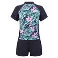 thumbnail image 5 of inhzoy Kids Girls Rash Guard Swim Shirt Tankini Bikini Set Shorts A Summer Lily Pink 10, 5 of 8