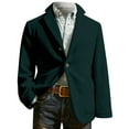 thumbnail image 4 of Fgnfyis Suit Jacket for Men Corduroy Solid Color Casual Jacket for Business Holiday Party and Formal Events with Classic Notch Lapel Jackets for Men Dark Green S, 4 of 4