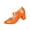 Orange, variant on Black Women High Heel Sandals Bow Accent Pointed Toe Closed Toe Block Heel Dressy Comfortable