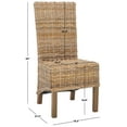 thumbnail image 4 of SAFAVIEH Pembrooke Bohemian Rattan Solid Dining Parsons Chair, Natural (Set of 2), 4 of 15