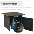 thumbnail image 6 of Opohoro 5 Pieces Outdoor Conversation Set with 30" Square Fire Pit Table, Brown Rattan Furniture Set with Swivel Rocker Chairs, Blue for Patio Backyard Deck, 6 of 14