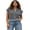 Blue, variant on LMLYSoH Womens Knit Sweater Vest Sleeveless Round Neck Button Up Striped Tops for Casual Streetwear