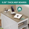 thumbnail image 5 of DWVO Farmhouse Nightstand End Table with Charging Station, Sofa Side Table with Storage Cabinet, White, 5 of 7