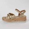 thumbnail image 4 of Eltusu Women Platform Sandals, Non-Slip Ankle Strap Open Toe Fashion Dress Sandals Shoes Gold Size 8.5, 4 of 9