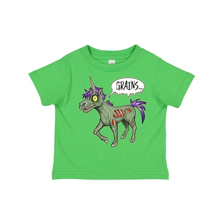 

Inktastic Zombie Unicorns Wants Grains- Halloween Gift Toddler Boy or Toddler Girl T-Shirt