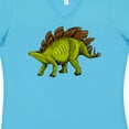 thumbnail image 4 of Inktastic Smiling Stegosaurus Women's V-Neck T-Shirt, 4 of 5