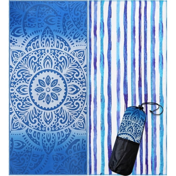 Utopia Towels - 1 Pack Microfiber Lightweight Beach Towel (32 x 71 Inches) - Oversized, Thin Compact, Sand Free & Quick-Dry, Prewashed for Soft Feel Large Towel (Pacific Bloom)