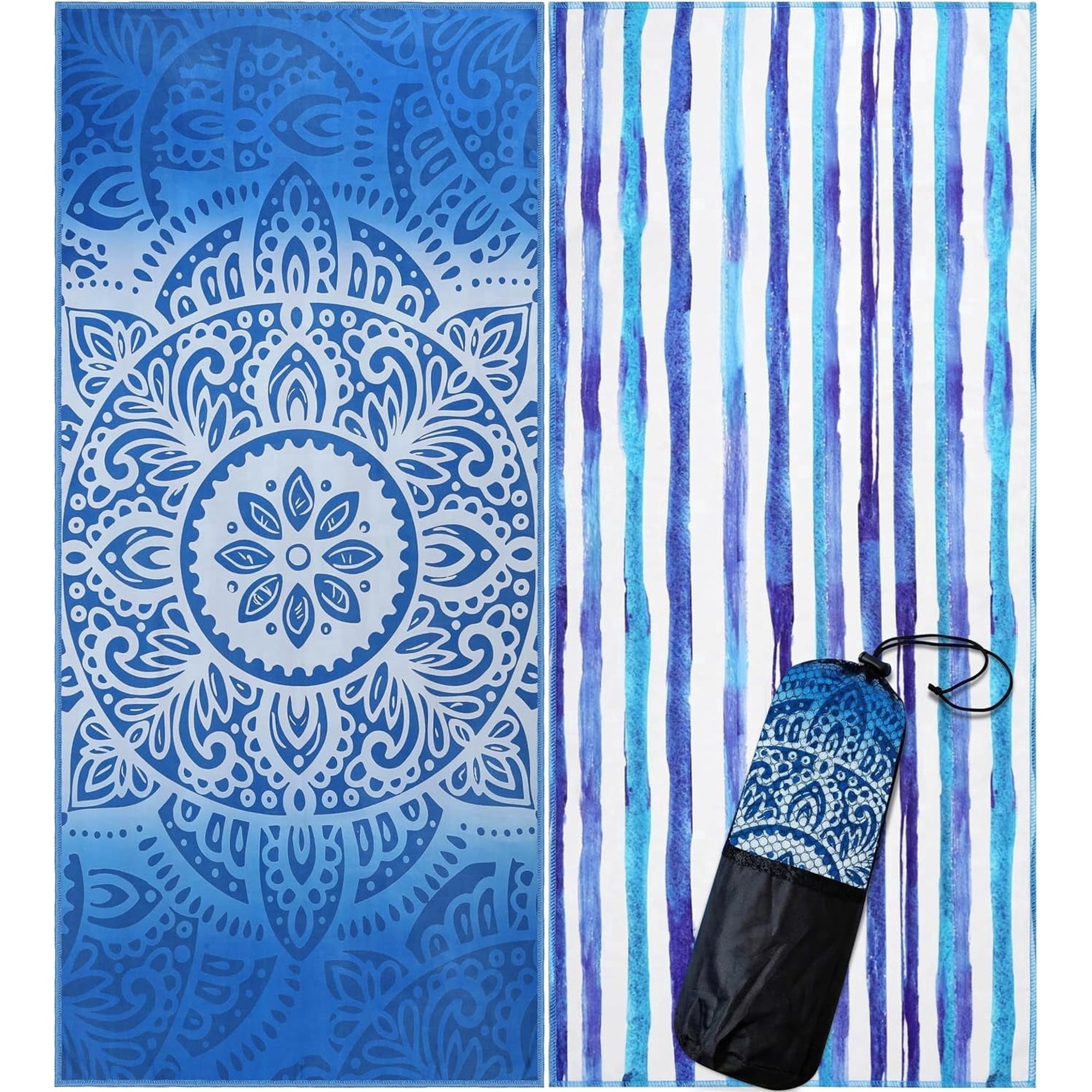 Utopia Towels - 1 Pack Microfiber Lightweight Beach Towel (32 x 71 Inches) - Oversized, Thin Compact, Sand Free & Quick-Dry, Prewashed for Soft Feel Large Towel (Pacific Bloom)