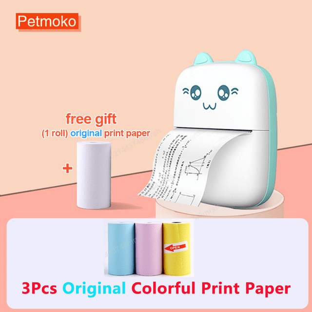 Mini Imprimante Thermique Portable Cadeaux TIKTOK pour Enfants Imprimante de Poche pour Photos/photos de Style Rétro/notes/listes/étiquettes/mémo/codes QR Imprimante Intelligente Sans Fil Bluetooth avec Android Ou iOS