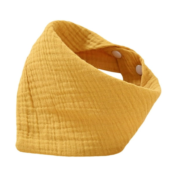 Babero unisex para bebé, cómodo, suave y agradable para la piel, con forma de bandana triangular. Amarillo