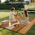 thumbnail image 4 of Farmhouse Yellow Brown Outdoor Rug 3x5 Ft - Reversible Patio Rug Outdoor Camping Rugs, Vintage Wooden Striped Washable Indoor Outdoor Area Rugs, Non-Slip Outdoor Carpet Runner for Deck/Porch, 4 of 8