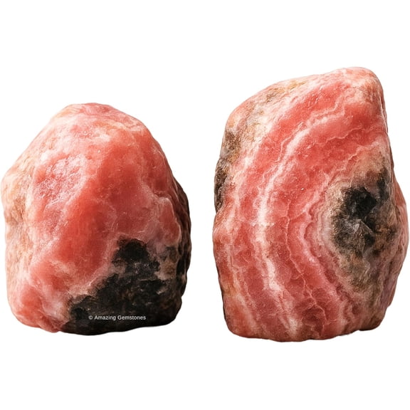 Rhodochrosite Raw Crystals and Healing Stones (2 Pieces)