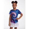 thumbnail image 4 of Girls Short Sleeve Dress Regular-Fit Daily Style Stylish Casual Dress for Big Girls Age 6-13 Weekend Outfit, 4 of 6