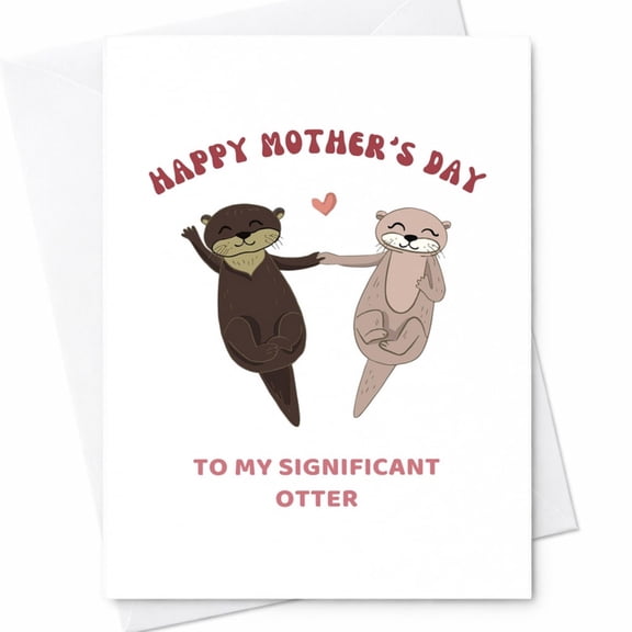 Funny Otter Mother's Day Card From Husband To Wife