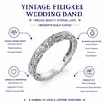 thumbnail image 2 of JeenMata Vintage Filigree Wedding Band - Milgrain Edge - in 18k White Gold Plating for Women, 2 of 8