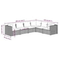 thumbnail image 3 of vidaXL 6 Piece Patio Lounge Set with Cushions Poly Rattan Black, 3 of 5