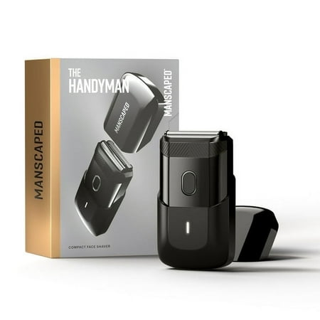 Manscaped The Handyman Compact Foil Face Shaver – Men's Travel Electric Facial Hair Groomer, USB-C Rechargeable - Black