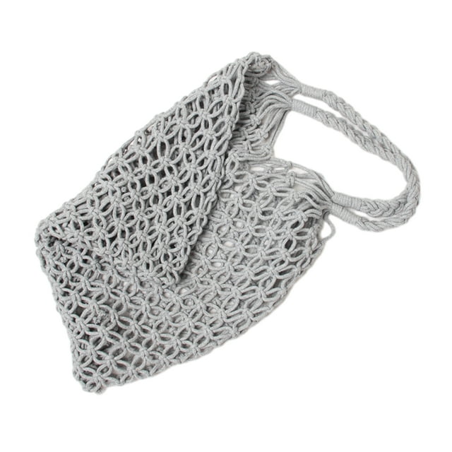 kurtrusly Fashionable And Functional Straw Beach Bag For Any Occasion Space-saving Blended Straw Handbag LightGray 1Set