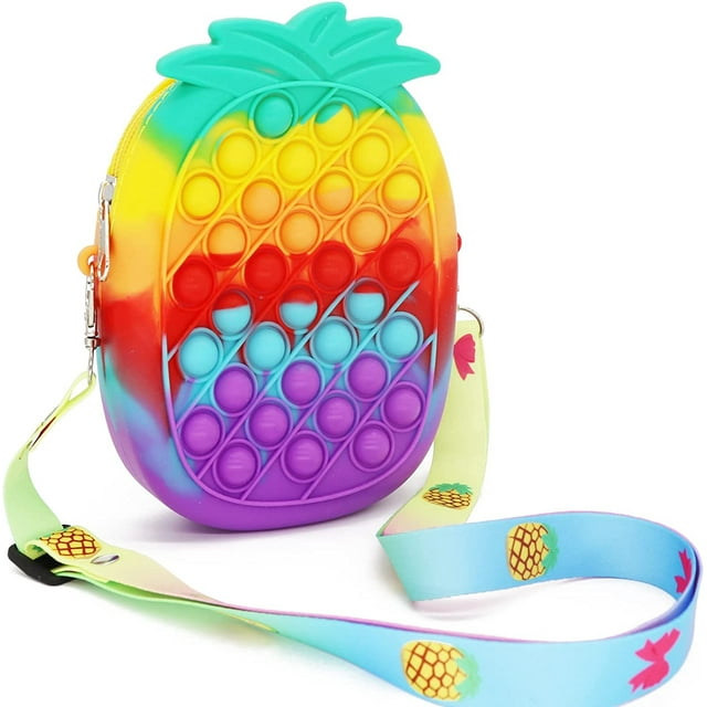 Bolso bandolera HUOGUO Pop Fidget Toys Pineapple Rainbow