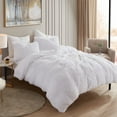 thumbnail image 4 of Sweet Home Collection Long Faux Fur Plush 3-Piece Microfiber Comforter Bedding Set - White, Queen, 4 of 4