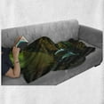 thumbnail image 6 of Aurora Borealis Soft Flannel Fleece Throw Blanket, Pale Weather over the Hills Waterfall Creek Nature Landscape, Cozy Plush for Indoor and Outdoor Use, 70" x 90", Fern and Olive Green, by Ambesonne, 6 of 6