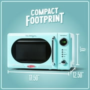 Nostalgia 0.7 cu ft Retro Microwave Oven, 700W Countertop Microwave Oven with LED Display, Aqua