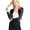 Black, variant on Fashion Secrets Juniors Long Sleeve Jacquard Texture Shrug Bolero, Cropped Sweater Short Cardigan (Large, Royal Blue)