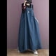 thumbnail image 4 of Vestido Vaquero Holgado para Mujer, Versión Holgada, Maxi, Tirantes Ajustables, Dobladillo Azul L, 4 of 8