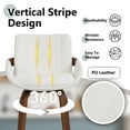 thumbnail image 2 of ClinQ Counter Height Swivel Bar Stools Set of 2, PU Leather Upholstered 360° Rotating Chairs with Walnut Legs and Metal Footrest, Beige, 2 of 6